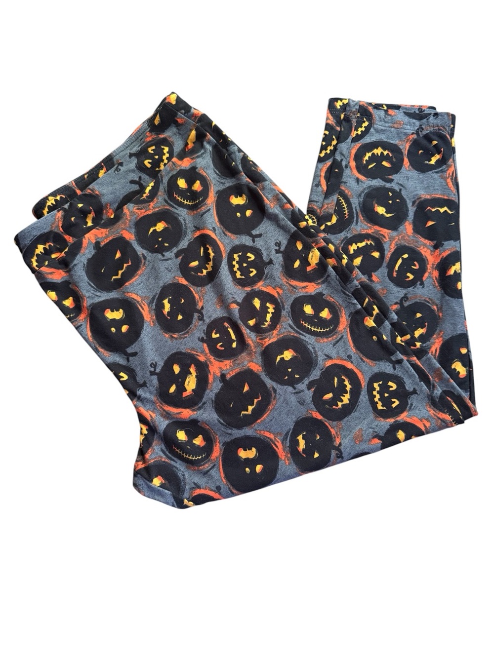 Terra & Sky Gray Halloween Pumpkin Print Leggings Never Worn Super cute!